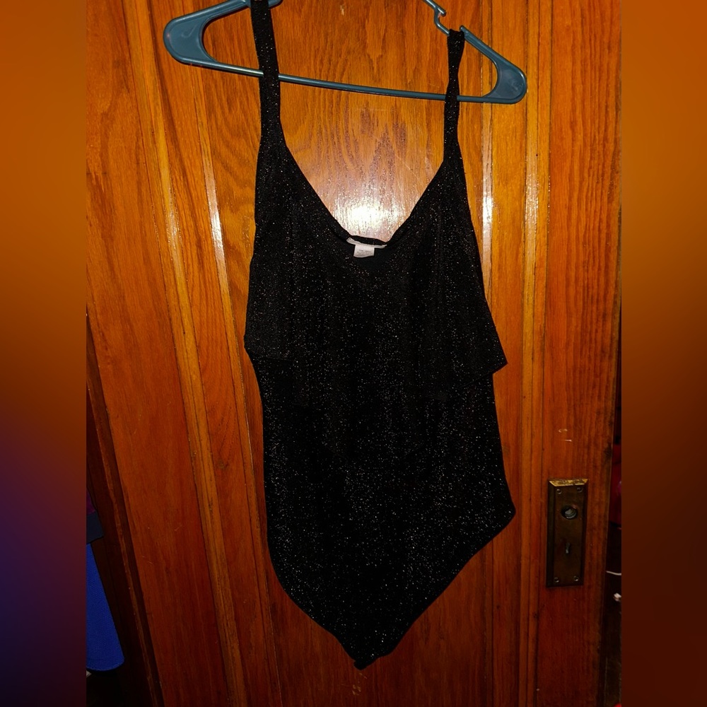 Marci black glitter bodysuit